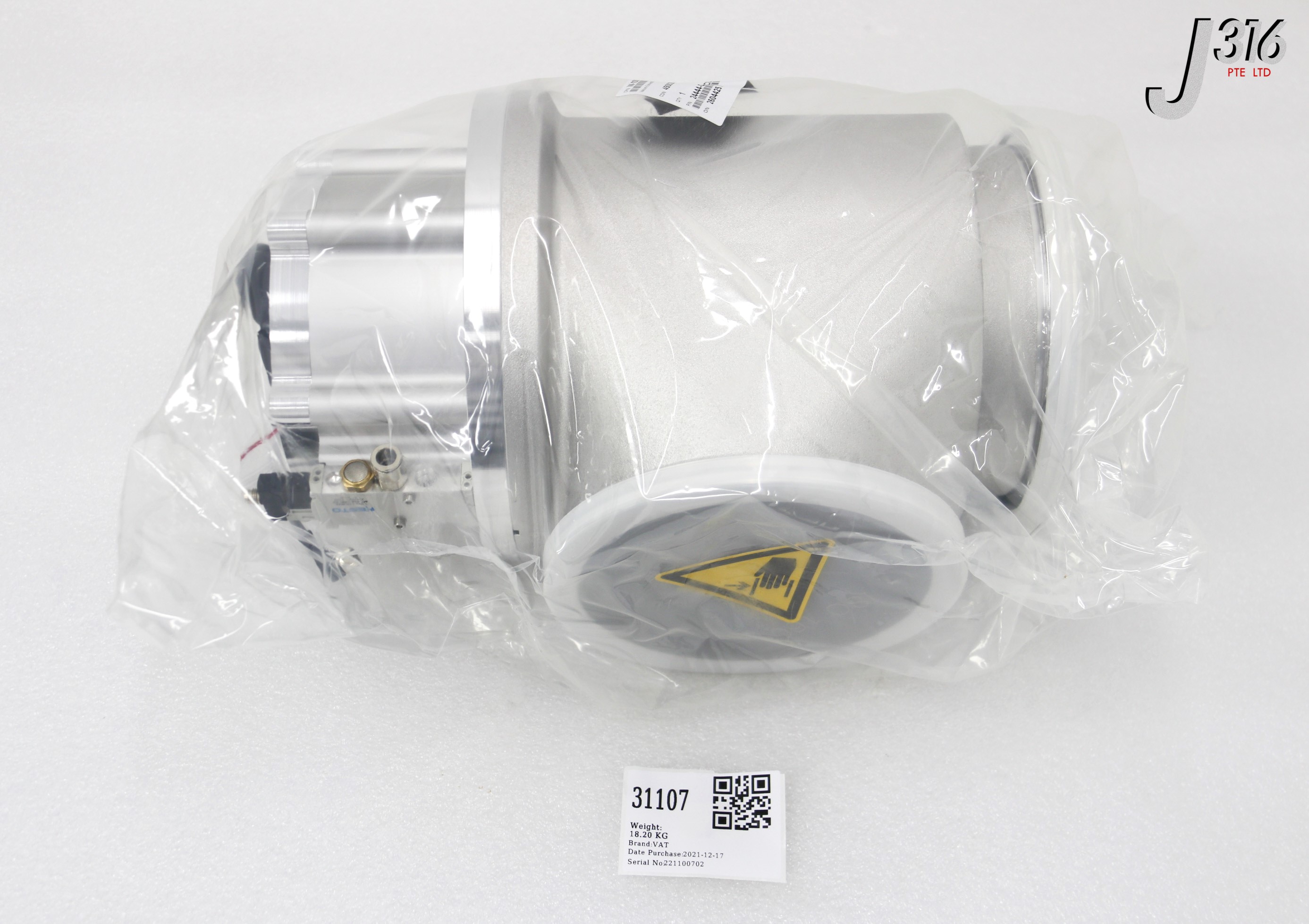 31107 VAT RIGHT ANGLE VACUUM VLV, VUVG-L14-M32-MT-G18-1R8L-CS